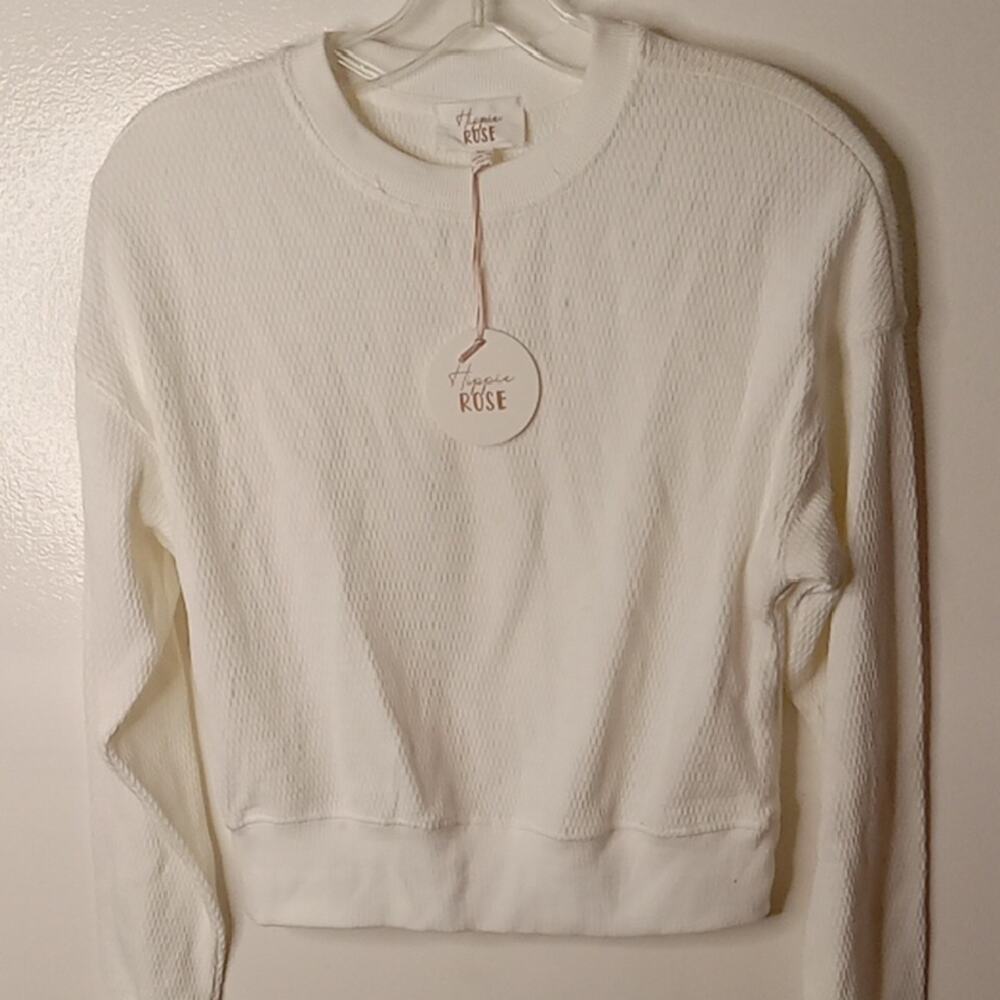 NWT Hippie Rose Women's Size XS Cream Knit Top
